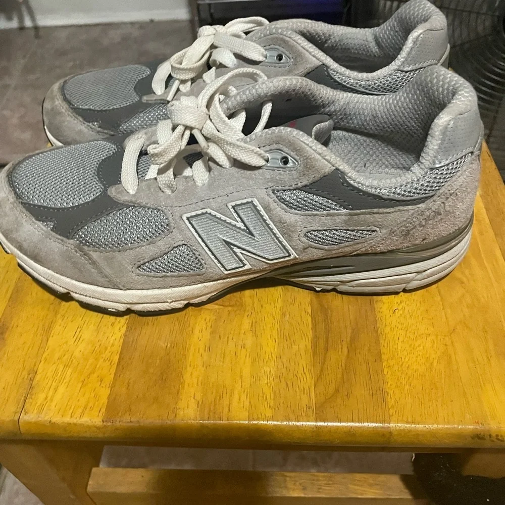 New Balance Gray and White Sneakers